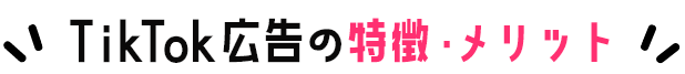 TikTok広告の特徴・メリット